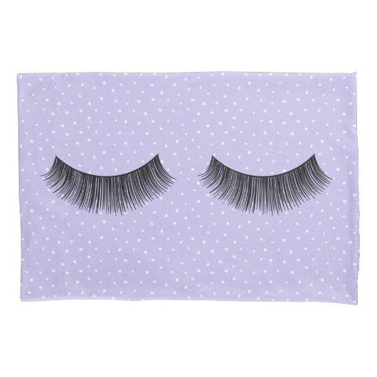 Zwarte wimpers op witte pin Stippen Kussensloop (Voorkant-Links)