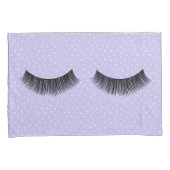 Zwarte wimpers op witte pin Stippen Kussensloop (Voorkant-Rechts)