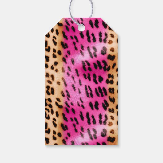 Zwarte wimpers roze crème luipaard cadeaulabel (Achterkant)