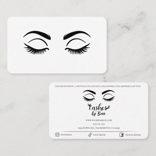 Zwarte Wimpers Wimpers Beauty Lash Visitekaartje (Voorkant / Achterkant)