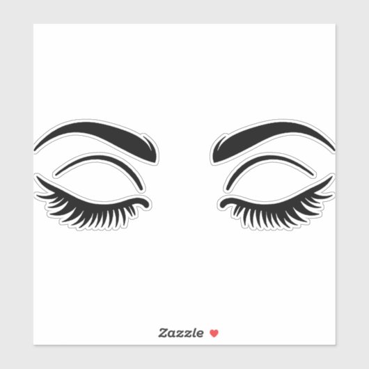 Zwarte Wimpers Wimpers Schoonheid Wimper Sticker (Vel)