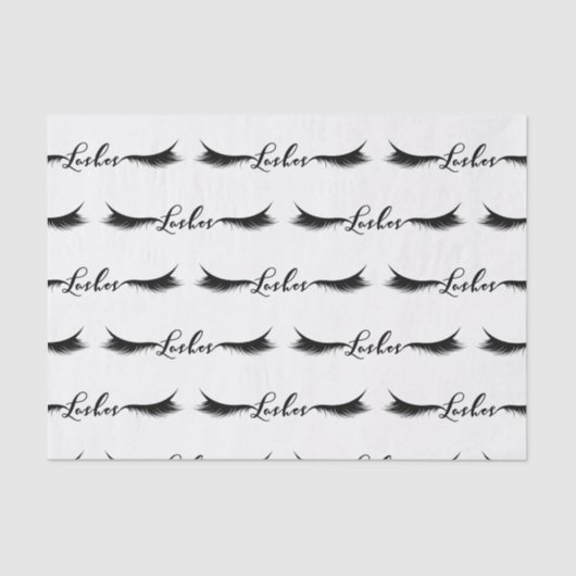 Zwarte WIMPERS Wimpers Schoonheidssalon Make-up Tissuepapier (Voorkant)