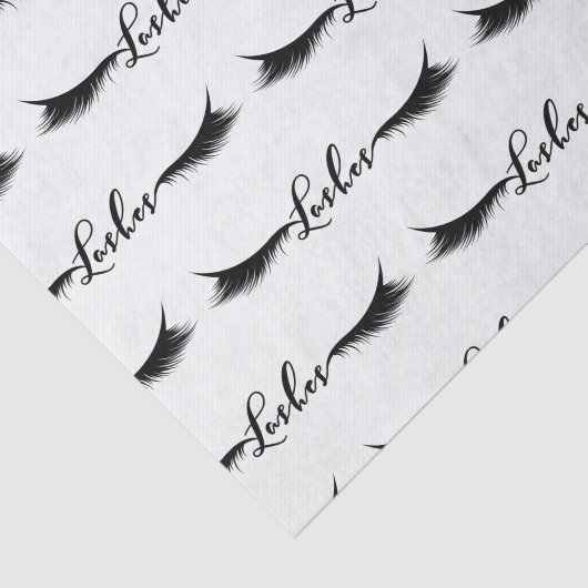 Zwarte WIMPERS Wimpers Schoonheidssalon Make-up Tissuepapier (Detail)