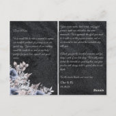 Zwarte Winter bruiloft dank u kaart (Achterkant)