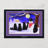 Zwarte Winter katten Kerstkaarten Feestdagenkaart (Voorkant)