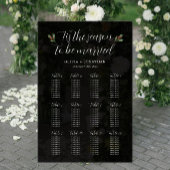 Zwarte Winter Wedding Zitting Grafiek Acryl Teken Acryl Bord