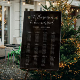 Zwarte Winter Wedding Zitting Grafiek Acryl Teken Acryl Bord
