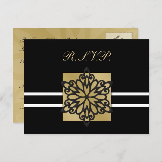 zwarte winter Weduwkaart Uitnodiging Briefkaart (Voorkant / Achterkant)