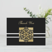 Zwarte winterbruiloft Dank je Kaart (Staand voorkant)