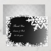 Zwarte winterbruiloft Dank je Kaart (Voorkant / Achterkant)