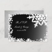 zwarte winterbruiloft rsvp standaard 3 , 5 x 5 (Voorkant / Achterkant)