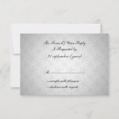 zwarte winterbruiloft rsvp standaard 3 , 5 x 5 kaartje (Achterkant)