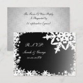 zwarte winterbruiloft rsvp standaard 3 , 5 x 5 kaartje (Voorkant / Achterkant)