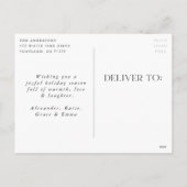 Zwarte winterpine kerstfoto feestdagenkaart (Achterkant)