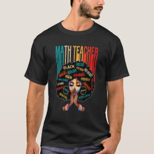 Zwarte Wiskunde leraar Afro Love Melanin African A T-shirt