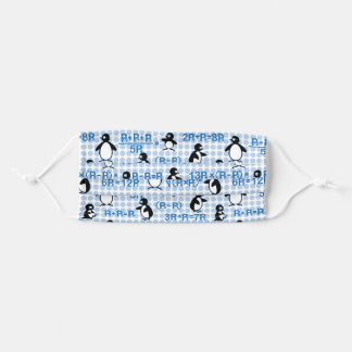 zwarte wiskunde pinguïn stoffen mondkapje