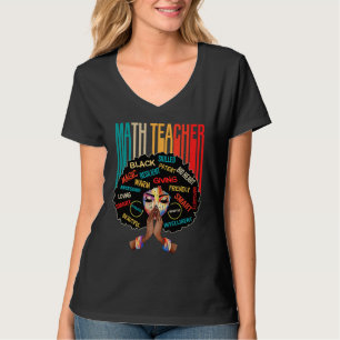 Zwarte wiskundeleraar Afro Liefde Melanine Afrikaa T-shirt