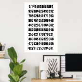 Zwarte wiskundige Pi op wit Poster (Thuiskantoor)