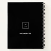 Zwarte-wit elegante zakelijke fototeam notitieboek (Achterkant)