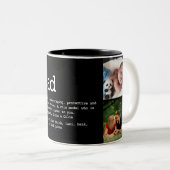 Zwarte-wit fotocollage met definitie van vader tweekleurige koffiemok (Voorkant rechts)