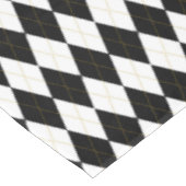 Zwarte | Wit | Gouden Patroon Argyle Tafelkleed (Gekanteld)