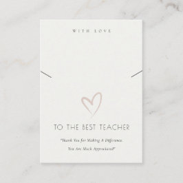 ZWARTE WIT-HART-TEACHER GIFT-KETTING WEERGEVEN PLAATSKAARTJE