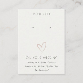 ZWARTE WIT-HART WEDDING GIFT EARING DISPLAY PLAATSKAARTJE