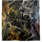 ZWARTE WIT-KLORFUL ZWIRLWAVY DOUCHEGORDIJN (Voorkant)