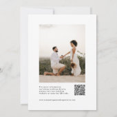 Zwarte-wit QR-code met handtekening in elegante sc Save The Date (Achterkant)