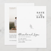 Zwarte-wit QR-code met handtekening in elegante sc Save The Date (Voorkant / Achterkant)