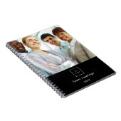 Zwarte-wit teamlogo zakelijke foto notitieboek (Rechterzijde)