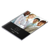 Zwarte-wit teamlogo zakelijke foto notitieboek (Linkerzijde)