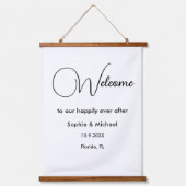 Zwarte Wit Weddenschap Welkomstteken Hangend Wandkleed (Voorkant)