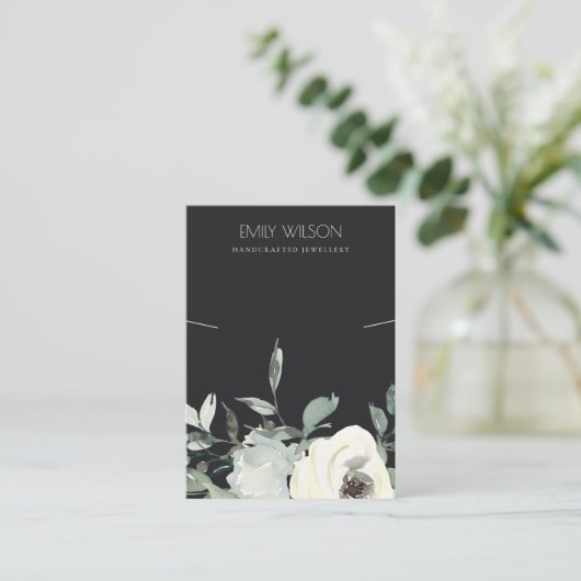 ZWARTE WIT-WIT-VERBONDEN KETTING ZWART VISITEKAARTJE (Staand voorkant)