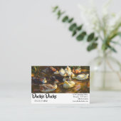 zwarte witachtige eenden in het zeewater visitekaartje (Staand voorkant)