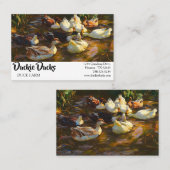 zwarte witachtige eenden in het zeewater visitekaartje (Voorkant / Achterkant)