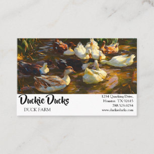 zwarte witachtige eenden in het zeewater visitekaartje