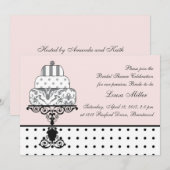 Zwarte wittaart, polka stip Vrijgezellenfeest Kaart (Voorkant / Achterkant)