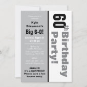 Zwarte & Witte 60e verjaardag Kaart (Voorkant)