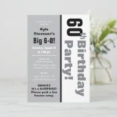 Zwarte & Witte 60e verjaardag Kaart (Staand voorkant)