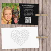 Zwarte Witte aangepaste QR-code en foto van Pet Ca Visitekaartje