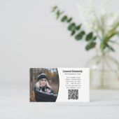 Zwarte Witte aangepaste QR-code en foto van Pet Ca Visitekaartje (Staand voorkant)