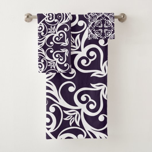 ZWARTE WITTE ABSTRACTE STIJL BATHROOM TOWEL SET BAD HANDDOEK (Insitu)