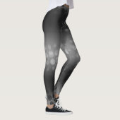 Zwarte witte Abstracte Stippen Leggings (Rechts)