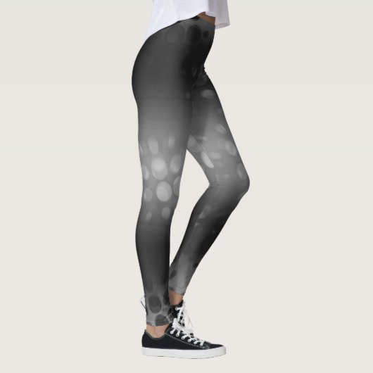 Zwarte witte Abstracte Stippen Leggings (Rechts)