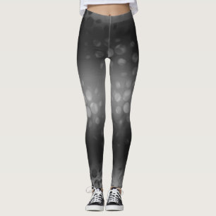 Zwarte witte Abstracte Stippen Leggings