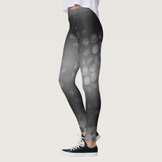 Zwarte witte Abstracte Stippen Leggings (Links)