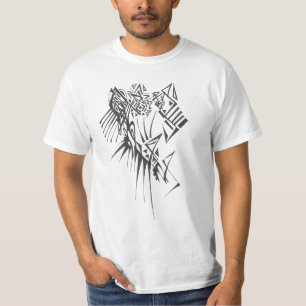 Zwarte Witte Abstracte Tribale Tattoo Kunst Puzzel T-shirt