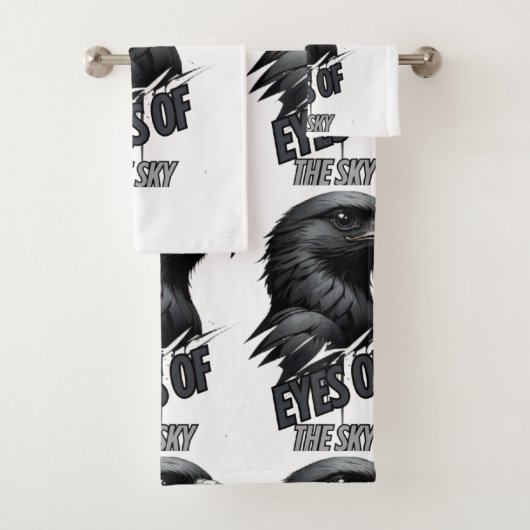 Zwarte witte adelaar inktslag bad handdoek (Insitu)