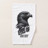 Zwarte witte adelaar inktslag bad handdoek (Handdoek)